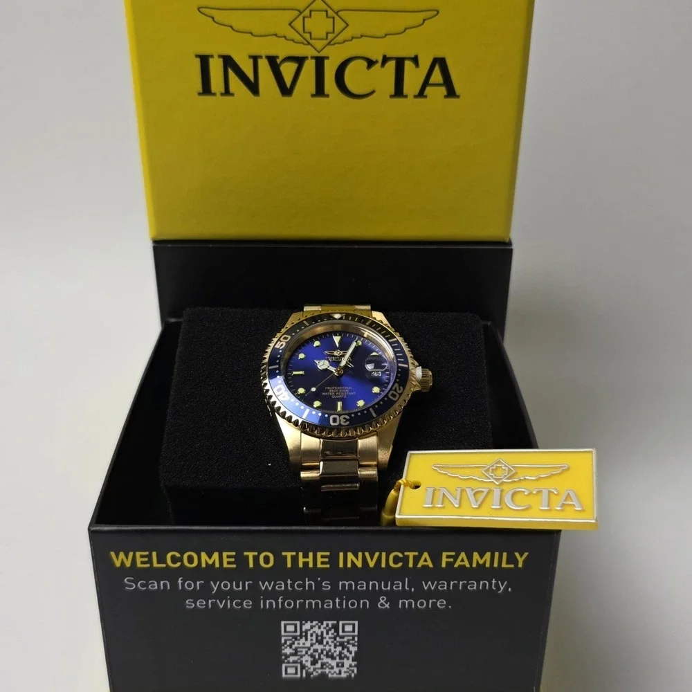 NEW‎ Invicta Pro Diver Men's Watch 37.5mm Gold Blue Dial (8937)